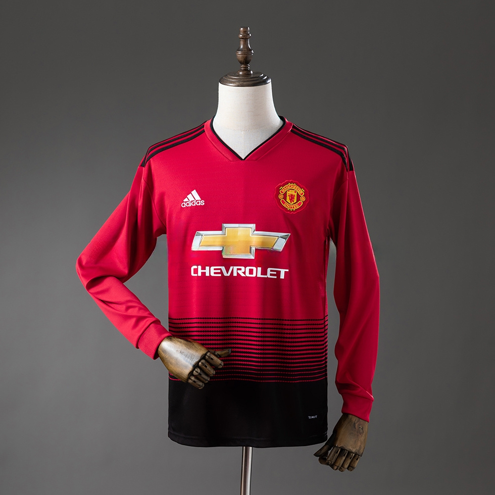 M-U 1819 Home Long-Sleeve Retro Jersey – Replica Football Soccer Shirt – S–XXL