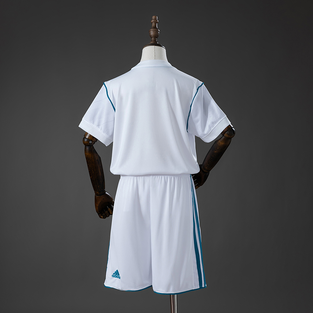 Real Madrid 17_18 Home Retro Kids Kit Jersey – Replica Football Soccer Shirt – Size 16–28
