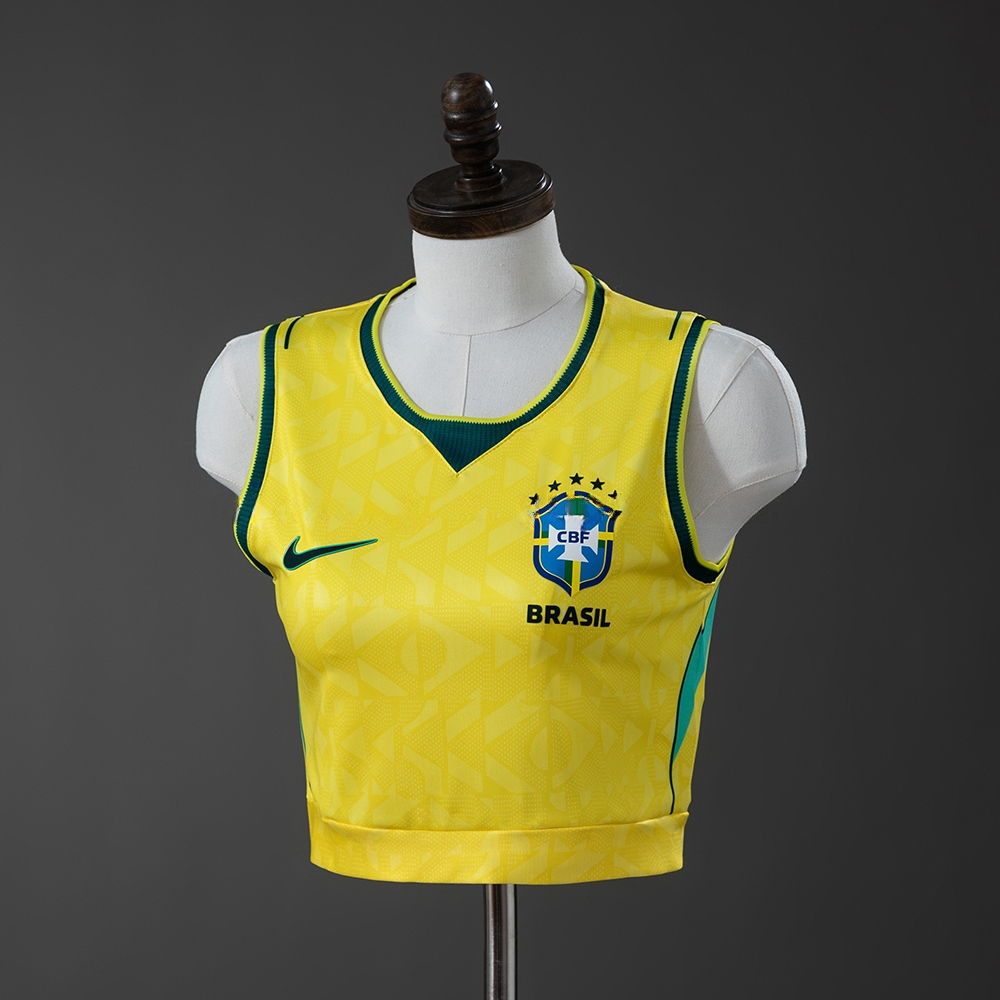 Brazil 2026 Women's Crop Tank Top Home Jersey – Replica Football Soccer Shirt – S–XXL