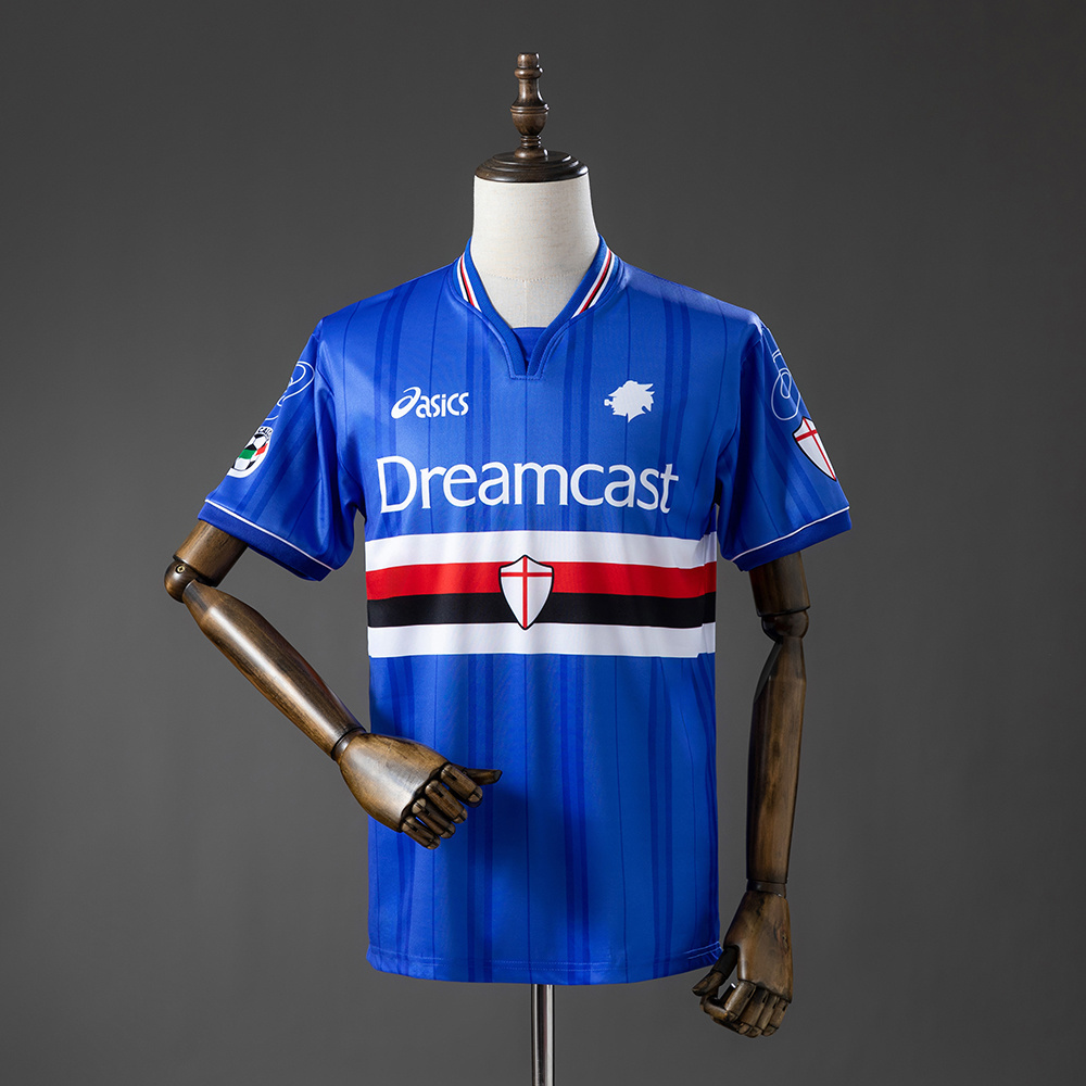 Sampdoria 00_01 Home Retro Jersey – Replica Football Soccer Shirt – S–XXL