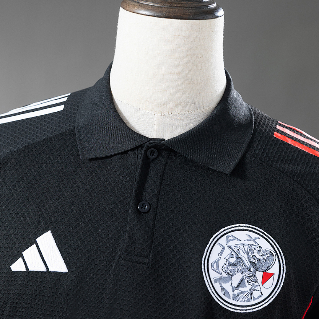Ajax 25_26 POLO - Black – Replica Football Soccer Shirt – S–XXL