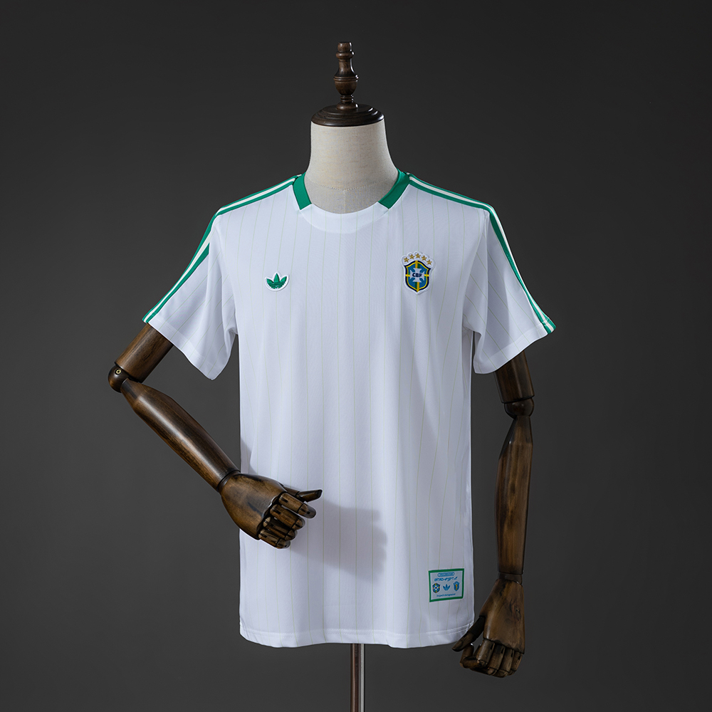 Brazil Terrace Icons T-Shirt White – Replica Football Soccer Shirt – S–XXL