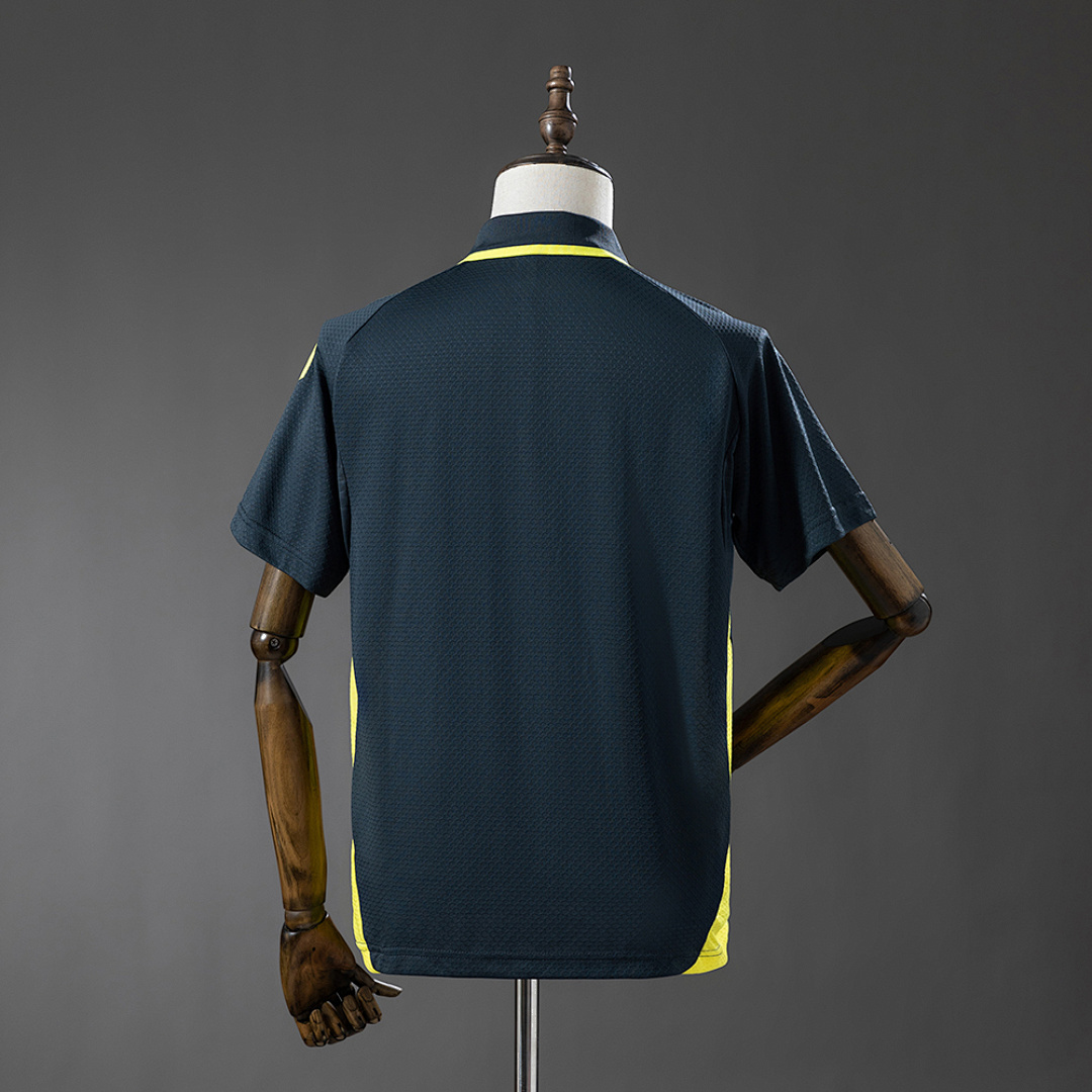 Real Madrid 25_26 POLO - Dark Grey & Yellow – Replica Football Soccer Shirt – S–XXL