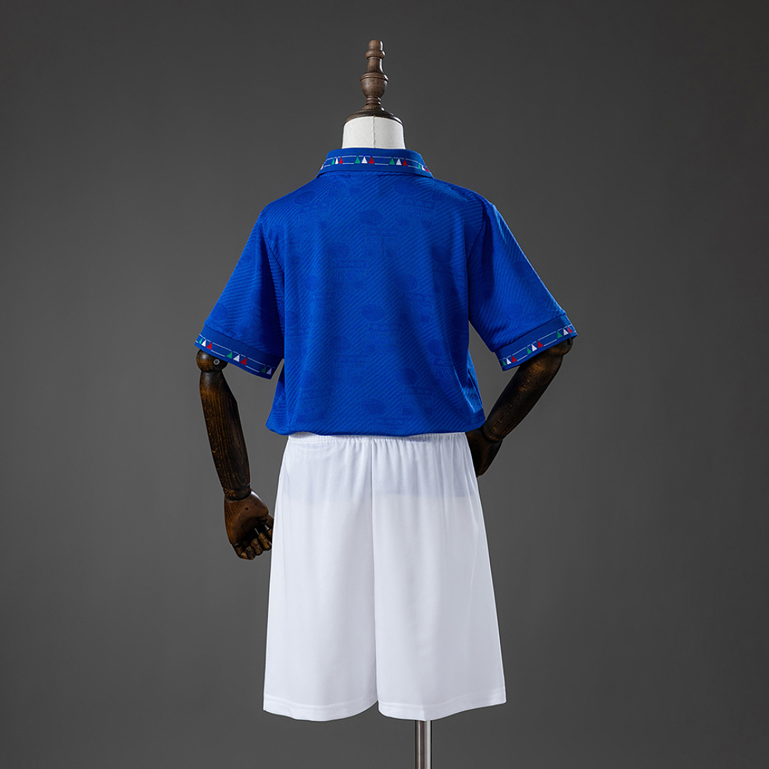 Italy 1994 Home Retro Kids Kit Jersey – Replica Football Soccer Shirt – Size 16–28