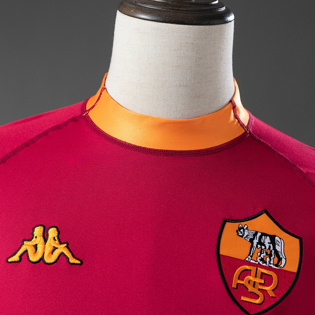 Roma 00_01 Home Long Sleeve Retro Jersey – Replica Football Soccer Shirt – S–XXL