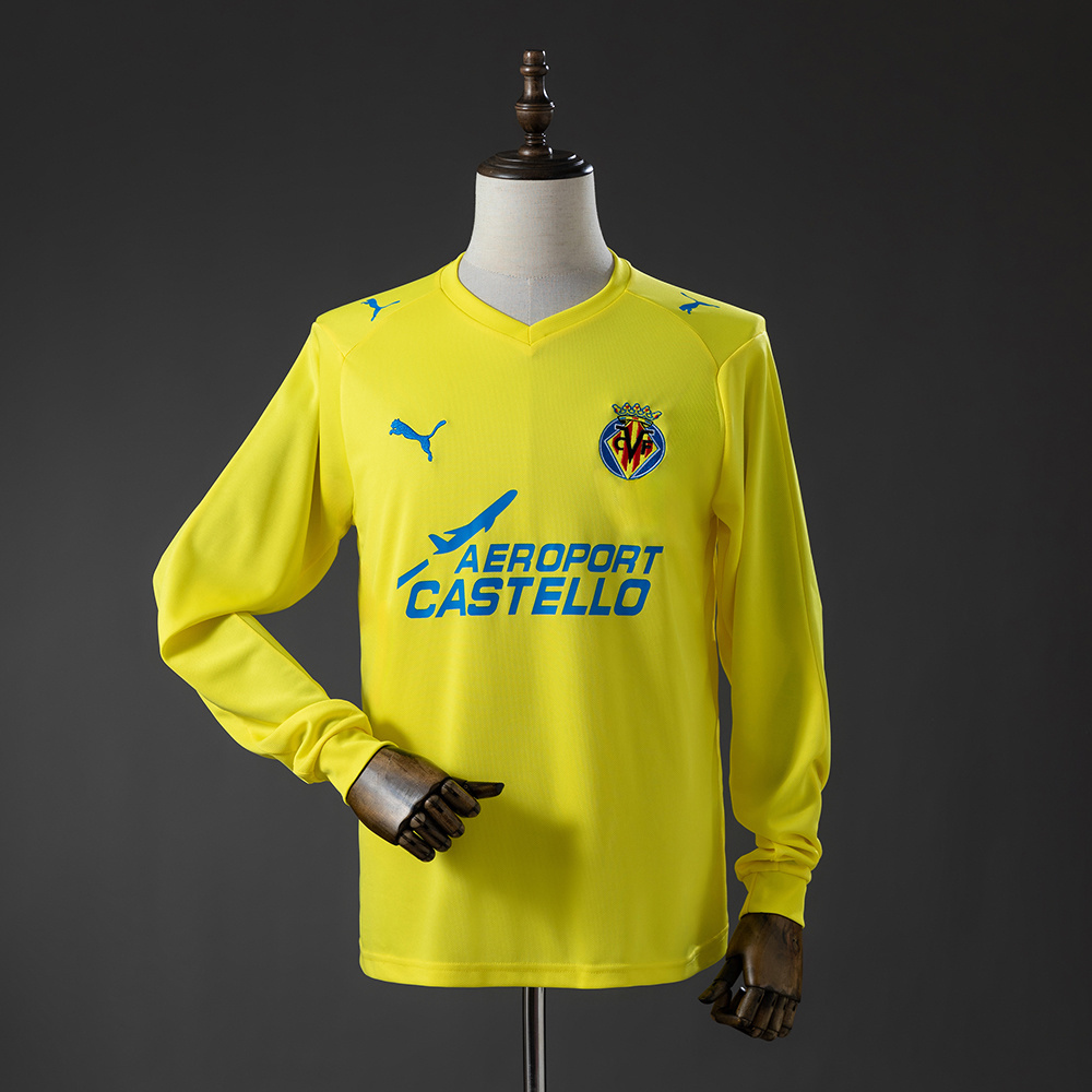 Villarreal 08_09 Home Long-Sleeve Retro Jersey – Replica Football Soccer Shirt – S–XXL