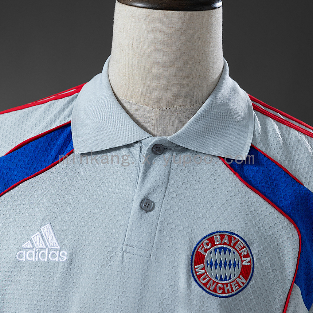 Bayern Munich 25_26 POLO - Grey – Replica Football Soccer Shirt – S–XXL