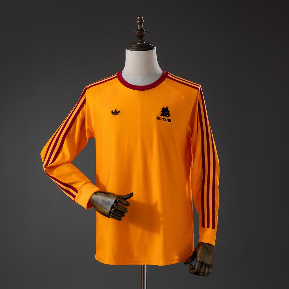 Roma Terrace Icons Long Sleeve T-Shirt Orange – Replica Football Casual Wear – S–XXL