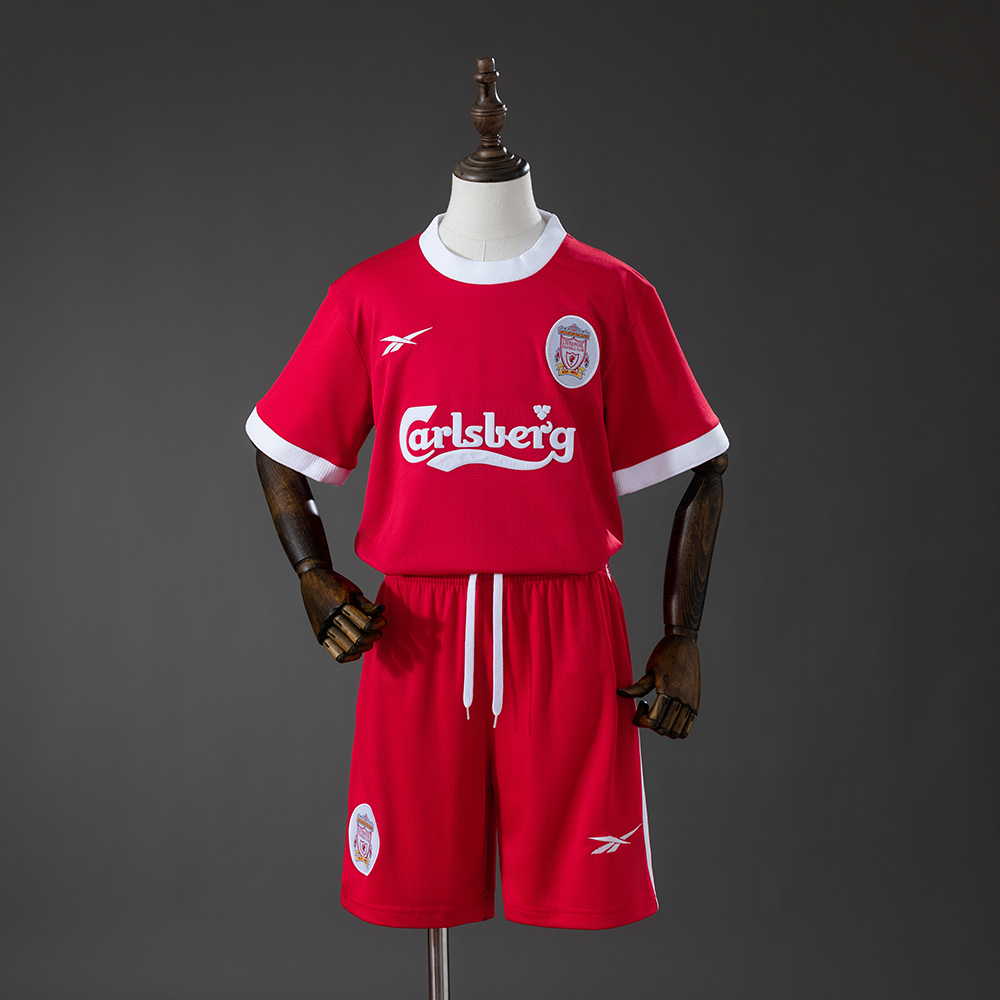 LFC 95_96 Home Retro Kids Kit Jersey – Replica Football Soccer Shirt – Size 16–28