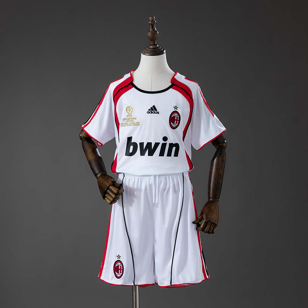 AC Milan 06/07 Away Retro Kids Kit Jersey – Replica Football Soccer Shirt – Size 16–28