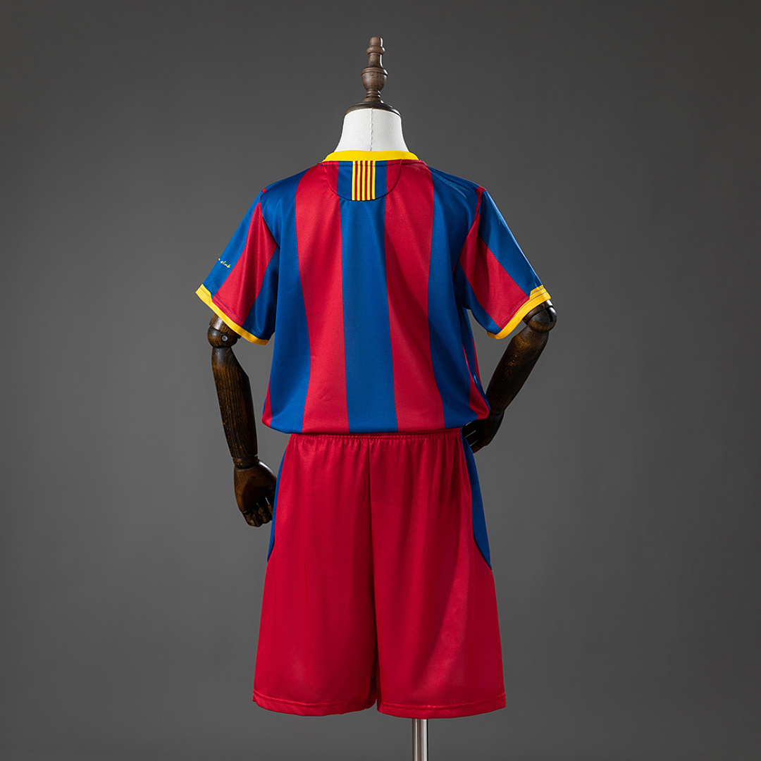 Barcelona 10_11 Home Retro Kids Kit Jersey – Replica Football Soccer Shirt – Size 16–28