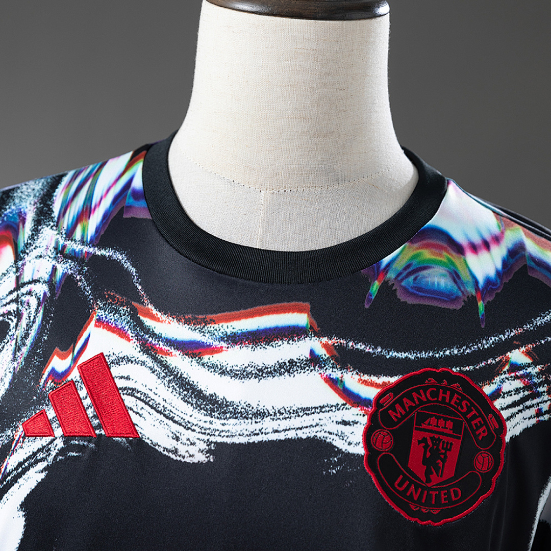 M-U 25/26 Long-Sleeved Pre-Match Jersey – Replica Football Soccer Shirt – S–4XL