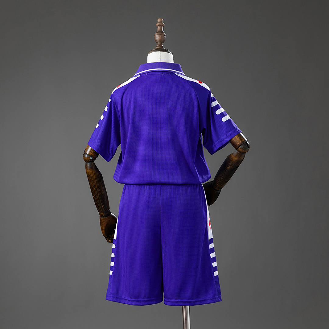 Fiorentina 98_99 Home Retro Kids Kit Jersey – Replica Football Soccer Shirt – Size 16–28