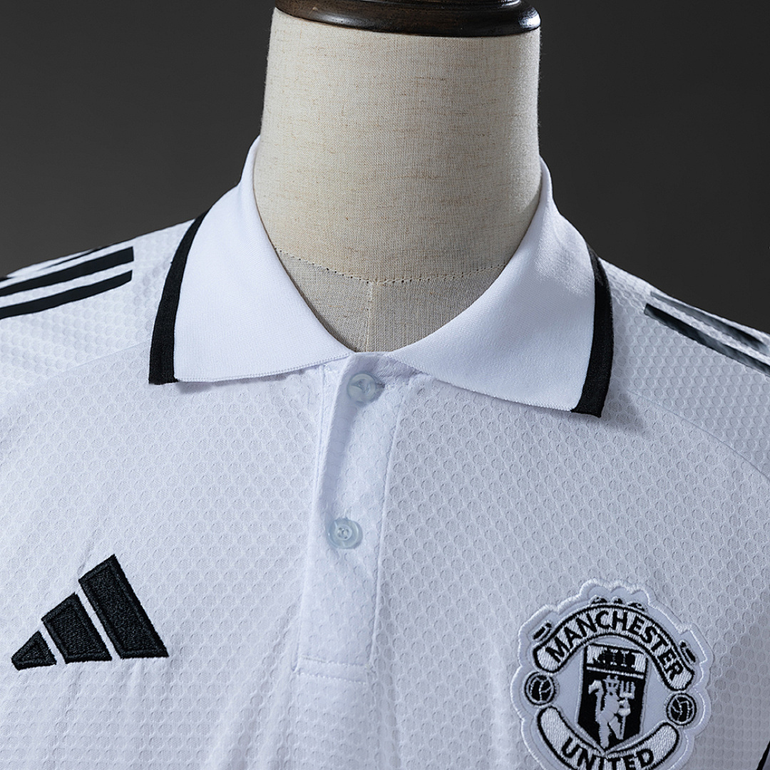 M-U 25_26 POLO - White – Replica Football Soccer Shirt – S–XXL