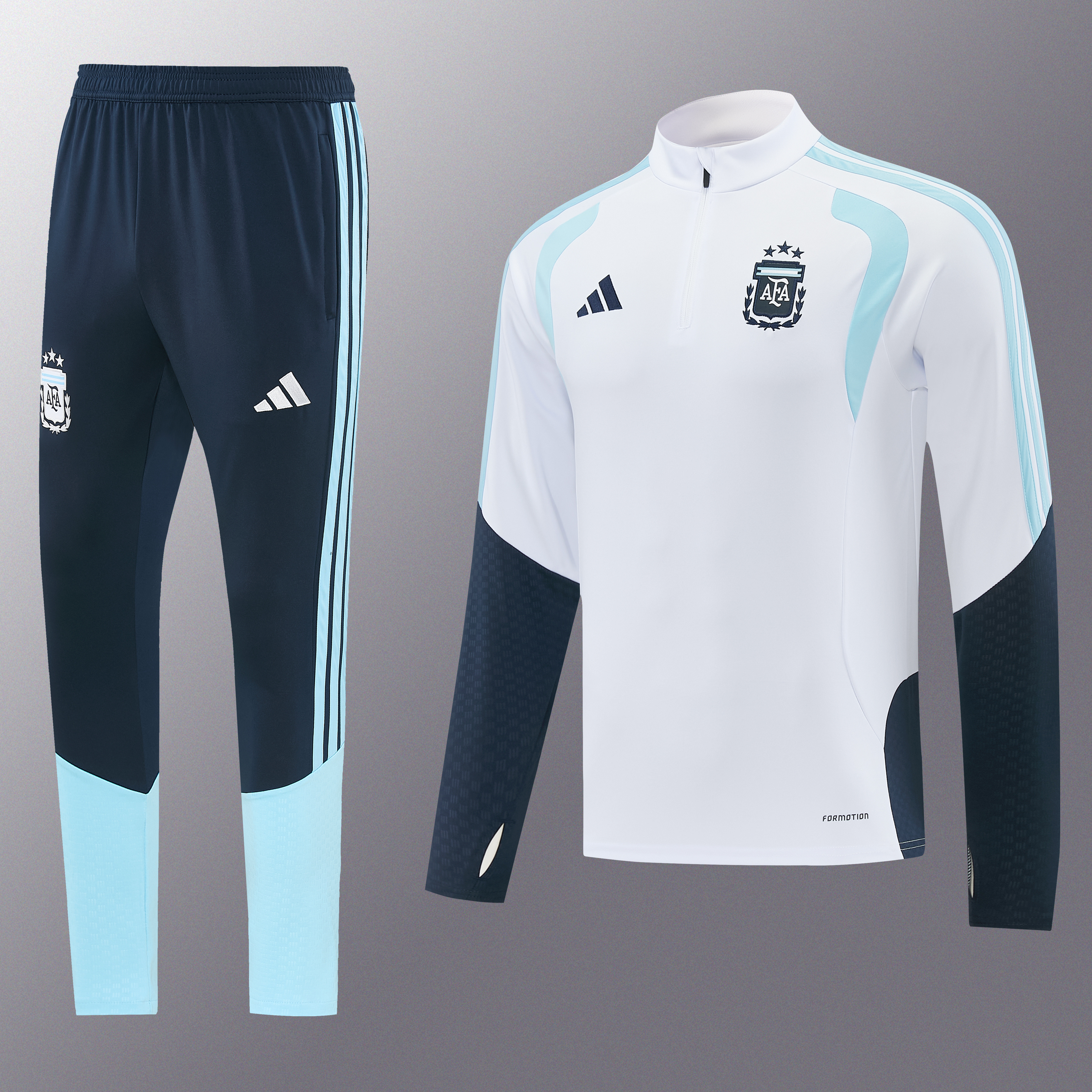 26/27 Argentina white training uniform half pull S-2XL