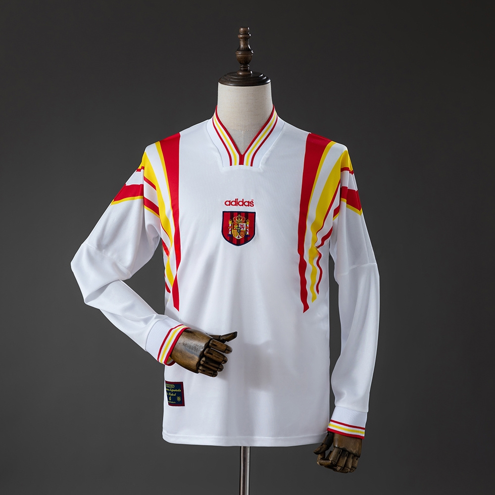 Spain 1996 Away Retro Long Sleeve Jersey – Replica Football Soccer Shirt – S–XXL