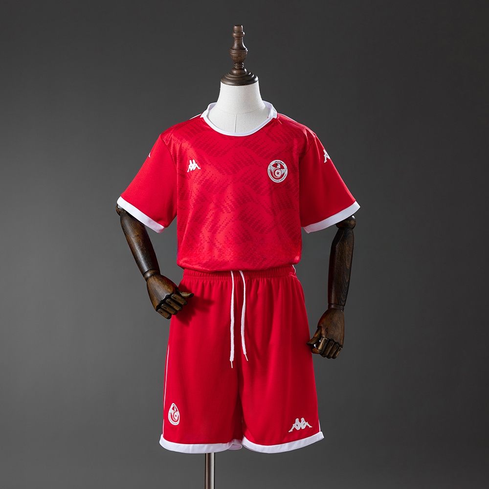Tunisia 2026 Home Kids Kit Jersey – Replica Football Soccer Shirt – Size 16-28