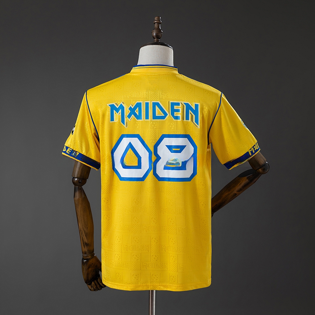 Iron Maiden x West Ham United 2008 Retro Yellow Jersey – Replica Football Soccer Shirt – S–XXL