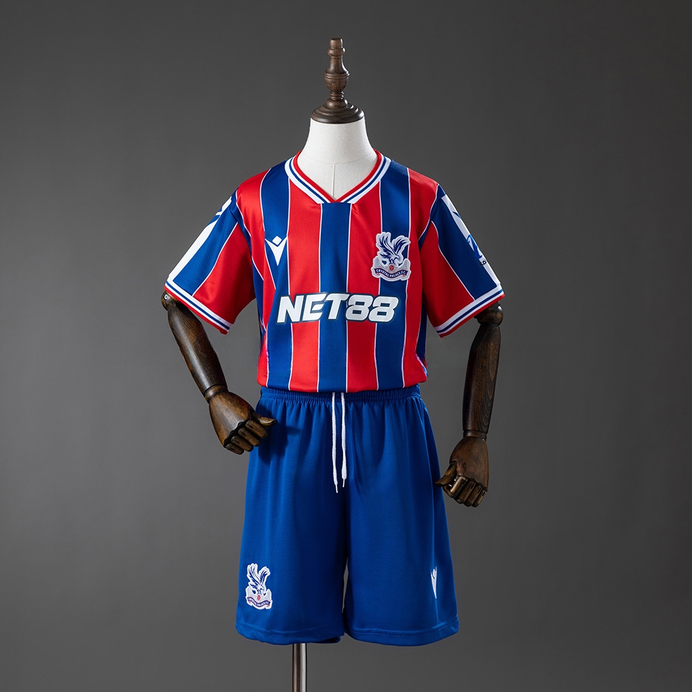 Crystal Palace 25/26 Home Kids Kit Jersey – Replica Football Soccer Shirt – Size 16–28