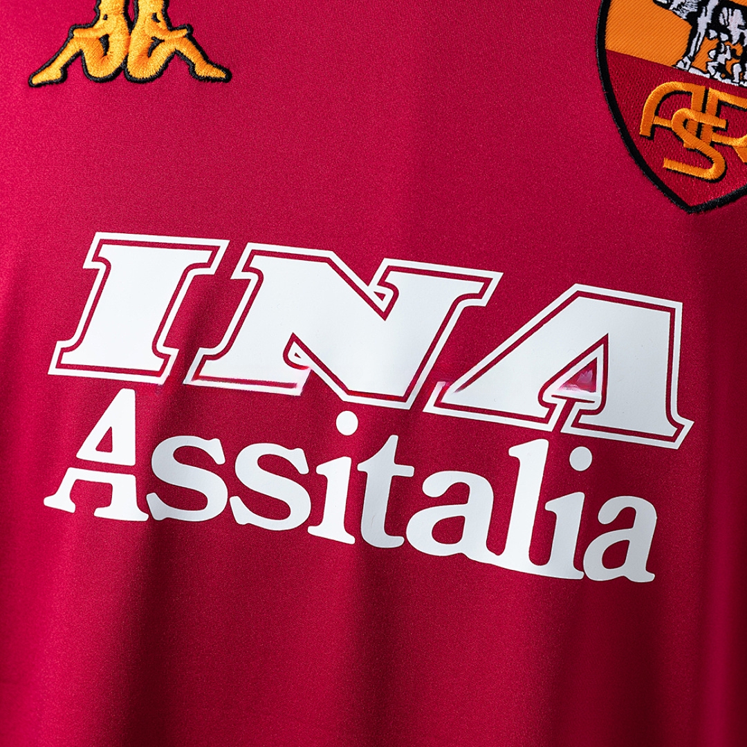 Roma 00_01 Home Long Sleeve Retro Jersey – Replica Football Soccer Shirt – S–XXL