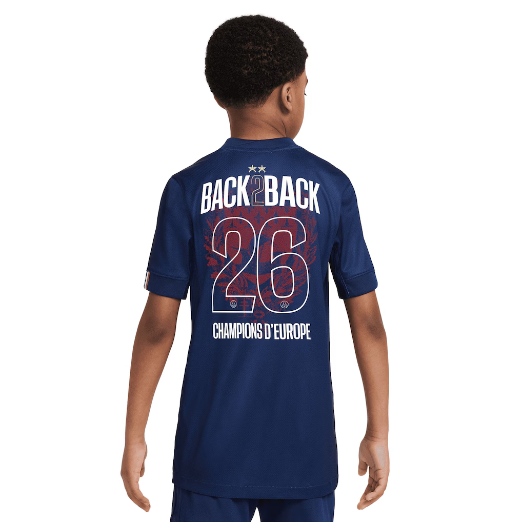 2025-26 PSG Home Kit — Kids' Sizes — 2026 European Champions Edition (Printed)