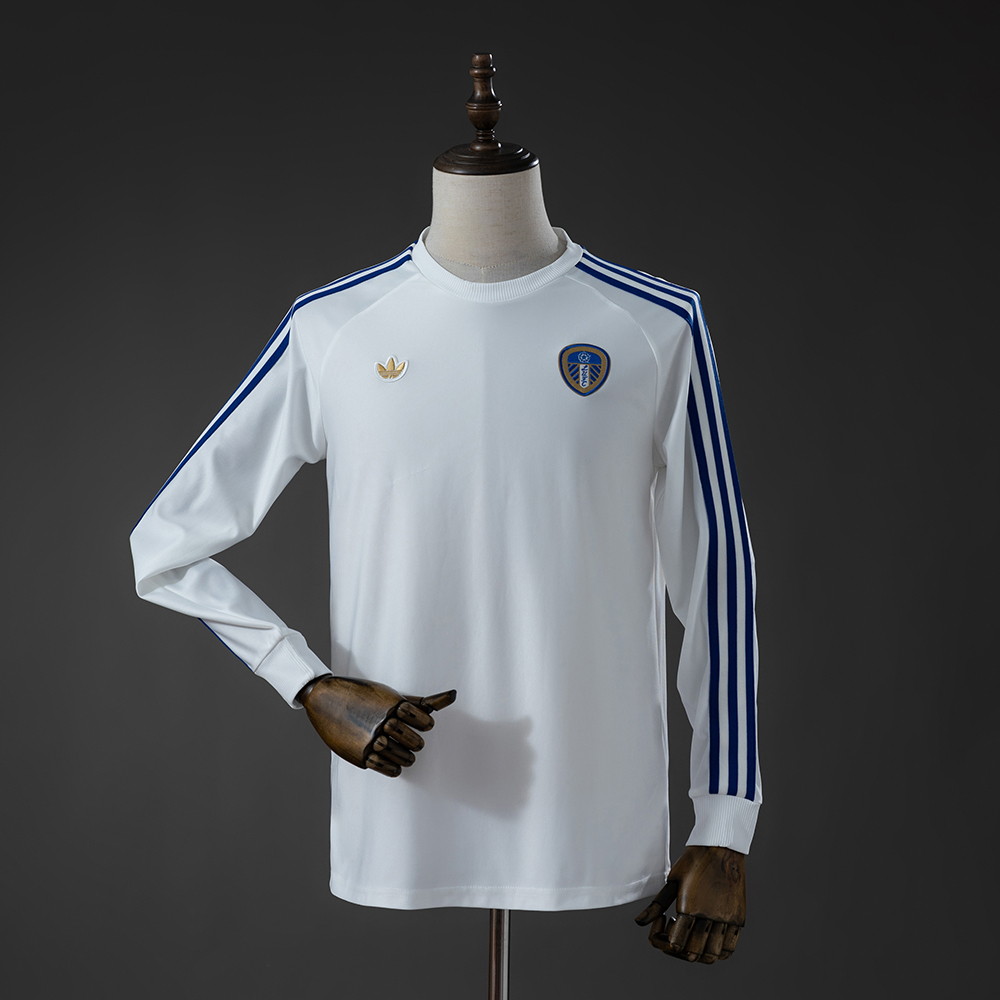 Leeds United Terrace Icons White Long Sleeve T-Shirt – Replica Football Soccer Shirt – S–XXL
