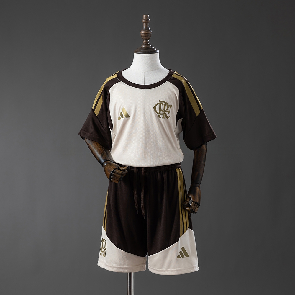 Flamengo 26/27 Kids Kit Training – Brown Jersey – Replica Football Soccer Kit – Size 16–28