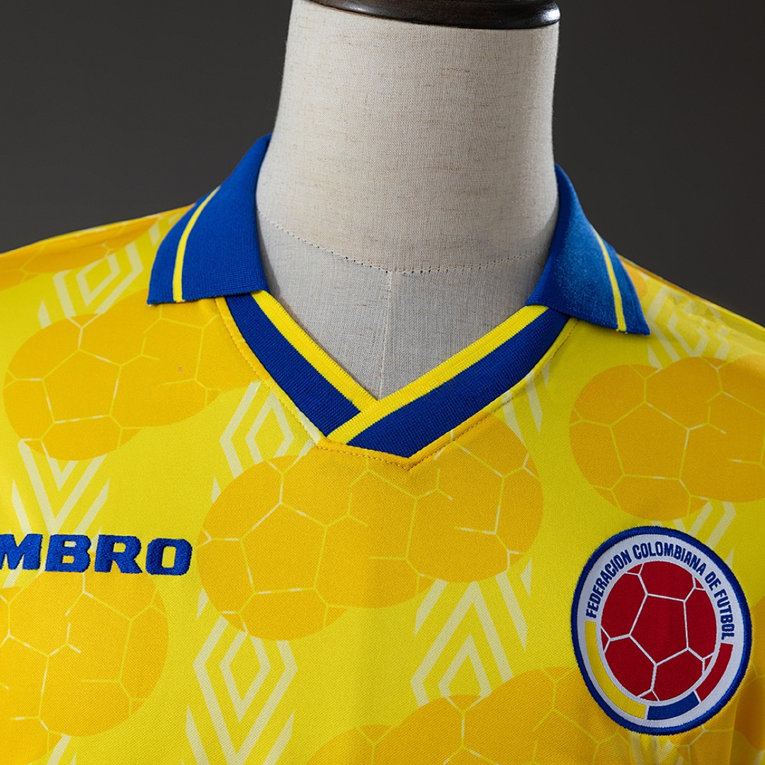 Colombia 1994 Home Retro Long Sleeve Jersey – Replica Football Soccer Shirt – S–XXL