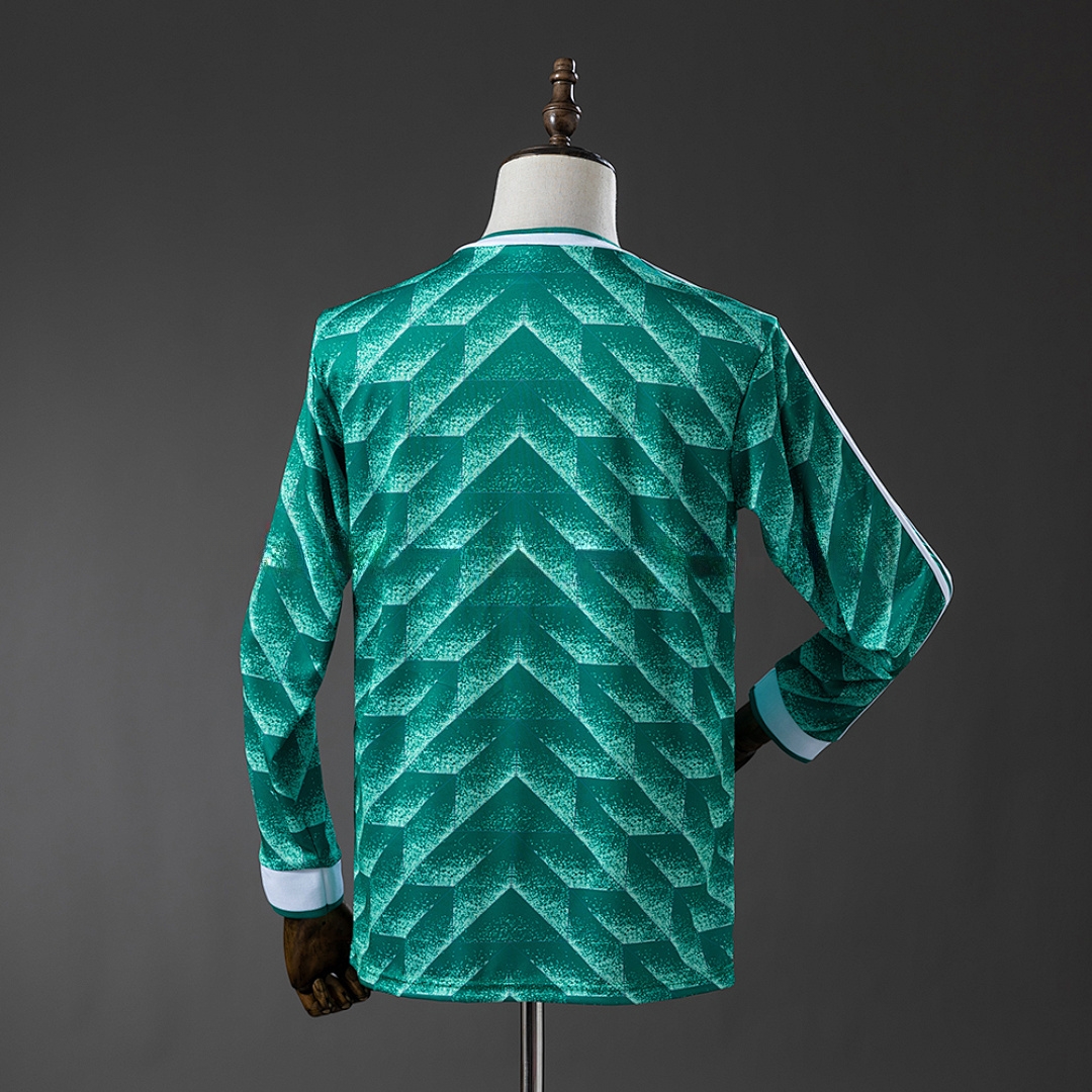 German 90/91 Away Long-Sleeve Retro Jersey – Replica Football Soccer Shirt – S–XXL