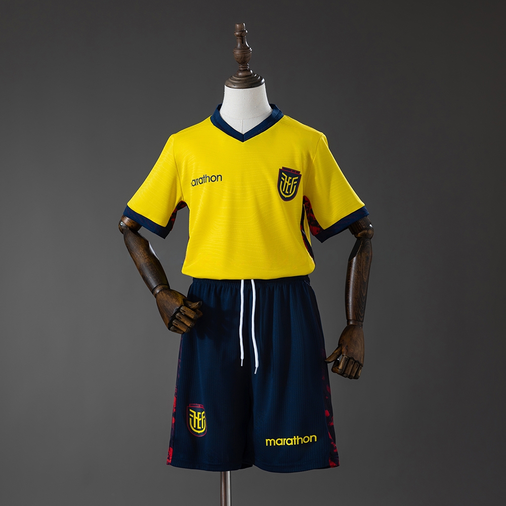 Ecuador 2026 Home Kids Kit Jersey – Replica Football Soccer Shirt – Size 16–28