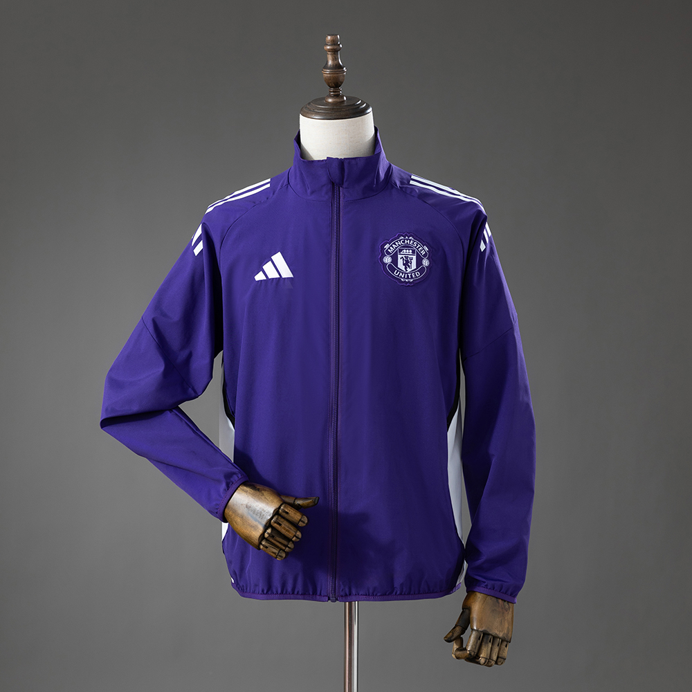 M-U 25_26 Training Windbreaker – Purple – Replica Football Jacket – S–XXL
