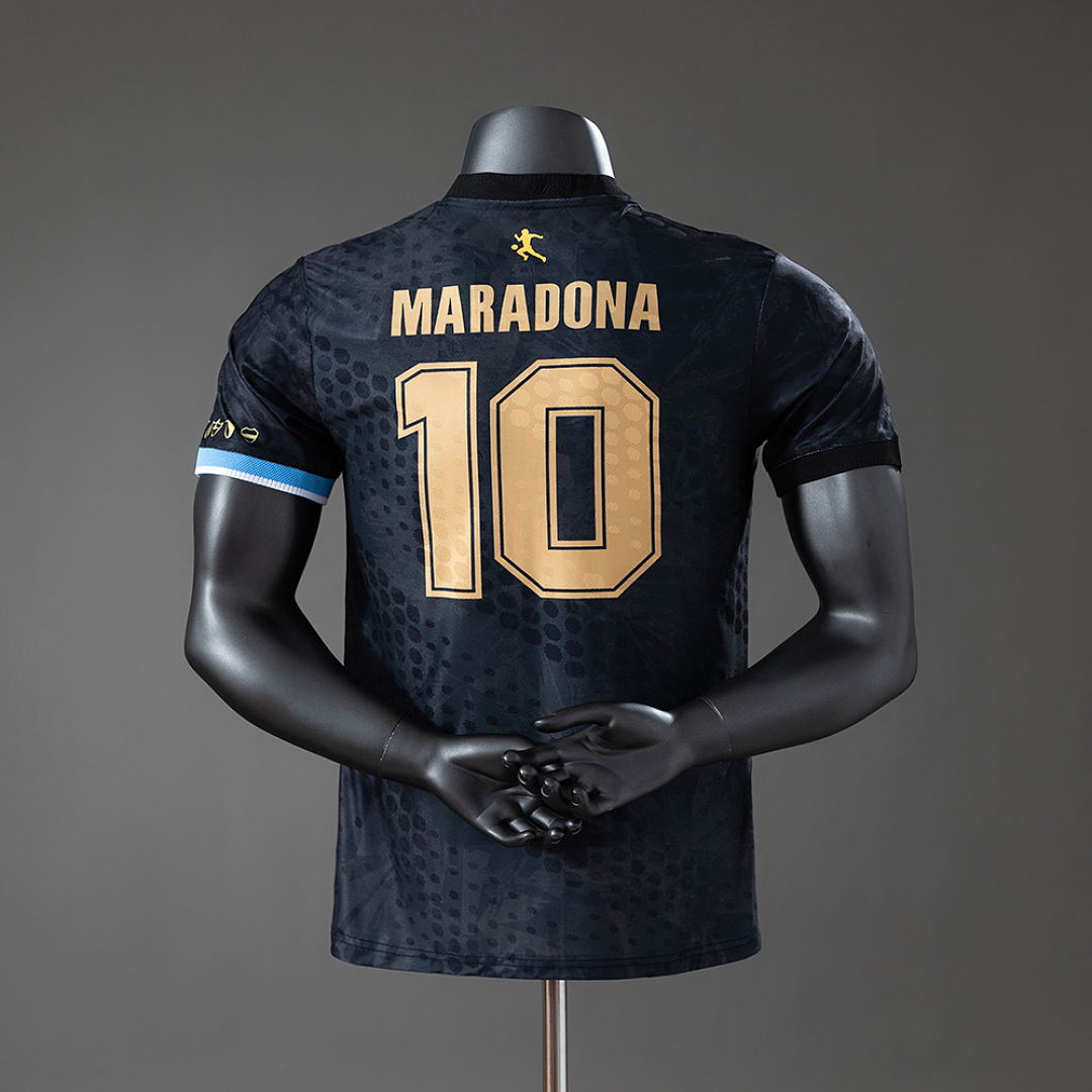 Argentina Maradona #10 Special Edition – Black Player Version Jersey – Replica Football Soccer Shirt – S–2XL