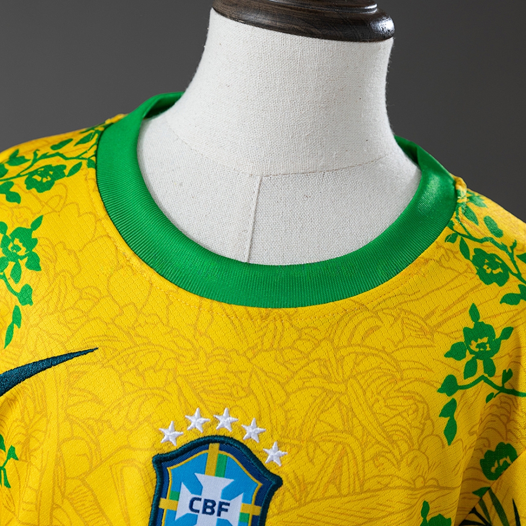 Brazil 26_27 Special Edition Kids Kit Jersey – Replica Football Soccer Shirt – Size 16–28