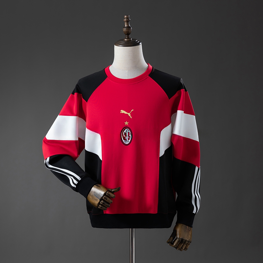 AC Milan 25/26 Long-Sleeved Sweatshirt – Red – Replica Football Soccer Top – M–4XL