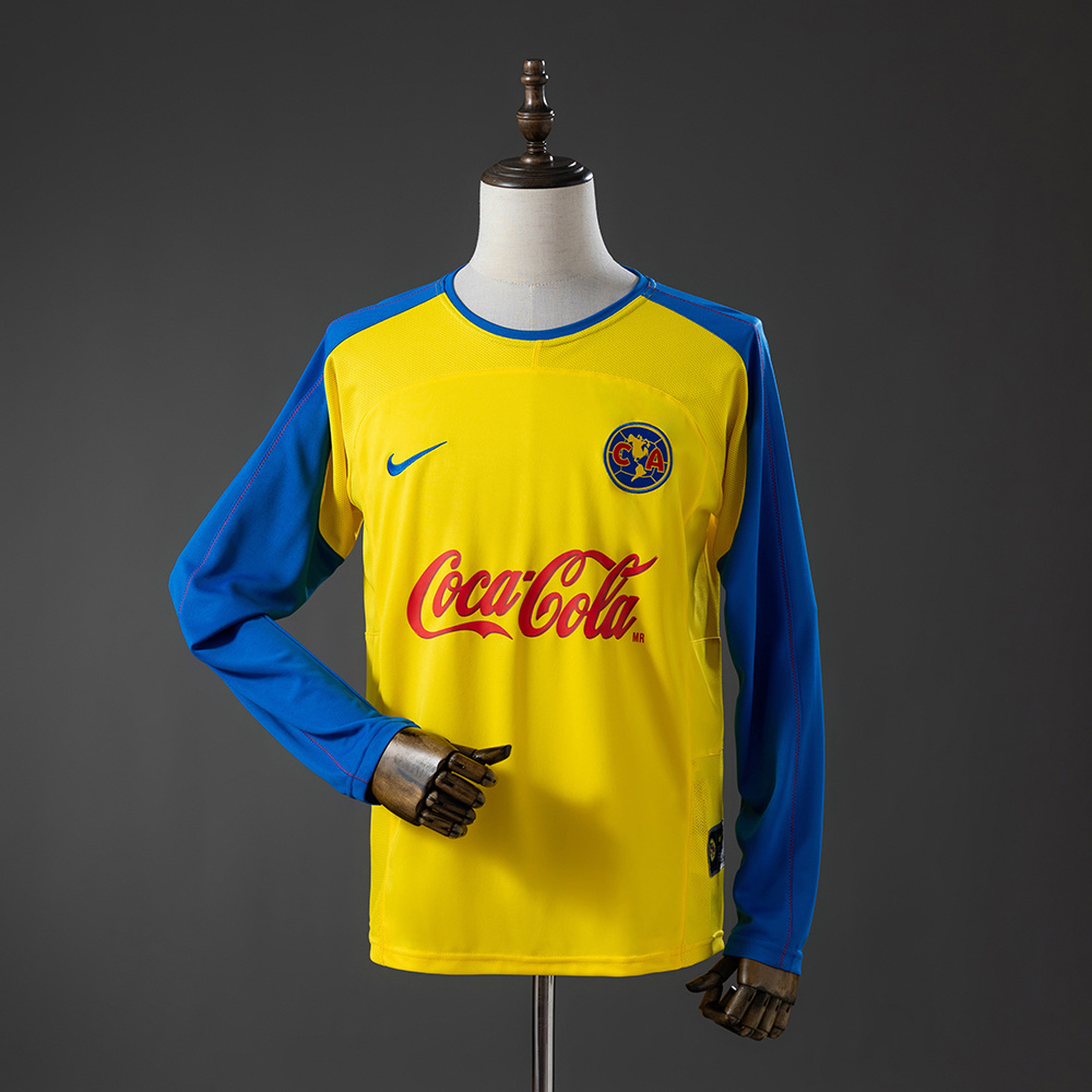 America 03_04 Home Long-sleeved Retro Jersey – Replica Football Soccer Shirt – S–XXL