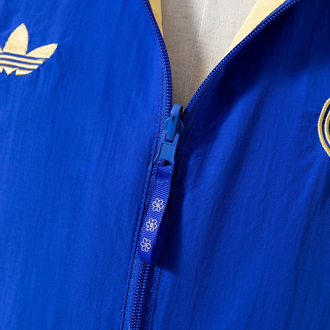 Real Madrid Reversible Jacket Windbreaker – Blue & Yellow – Replica Football Soccer Jacket – S–XXL