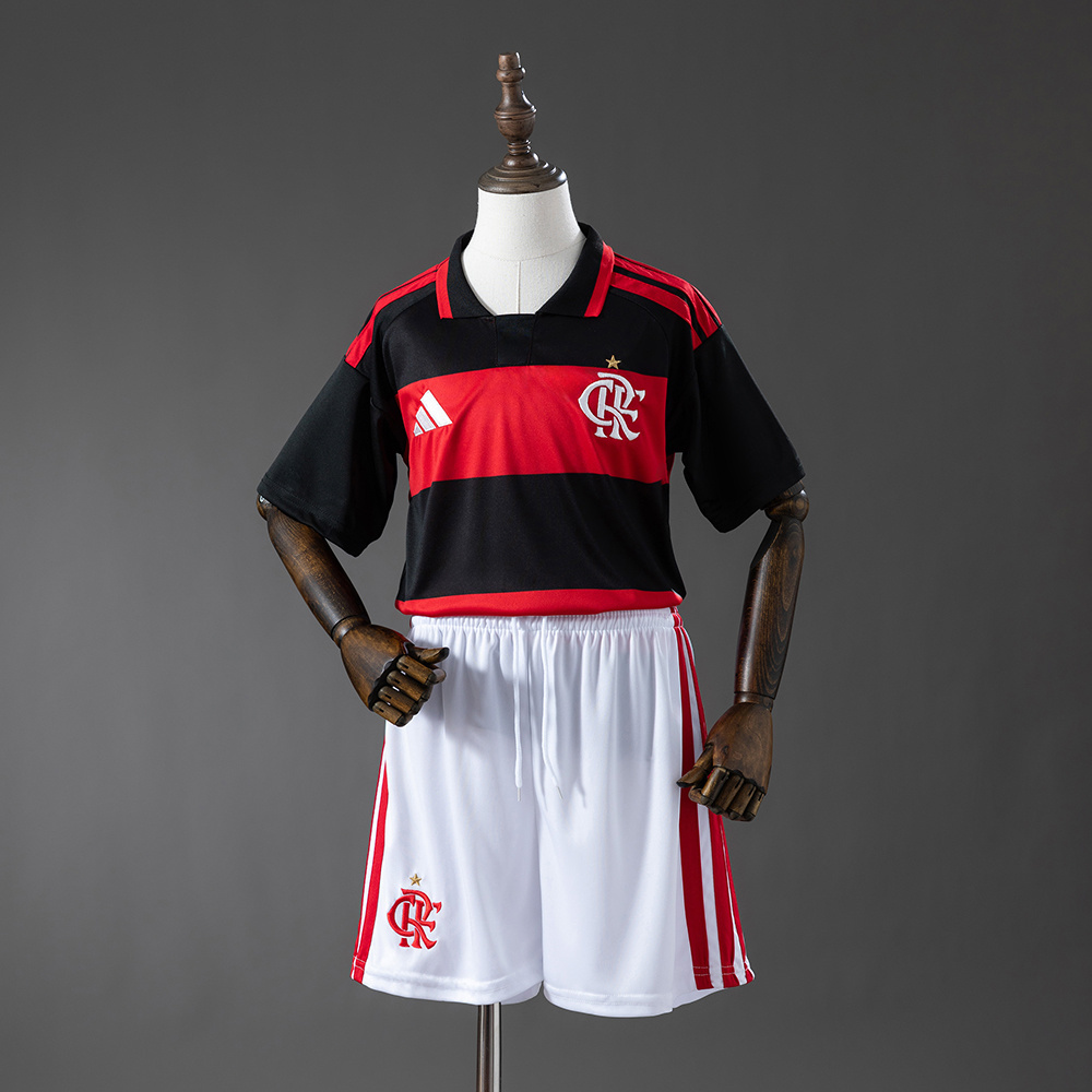 Flamengo 26/27 Home Kids Kit Jersey – Replica Football Soccer Shirt – Size 16–28