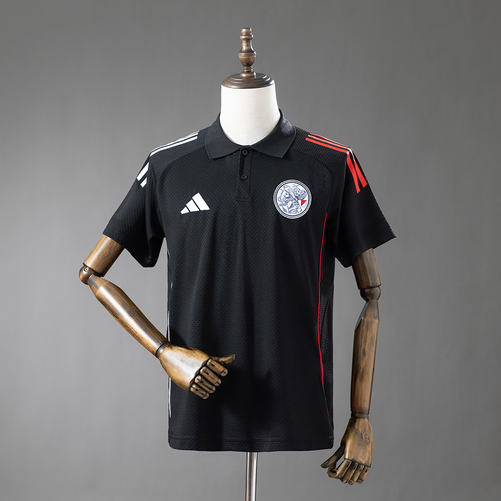 Ajax 25_26 POLO - Black – Replica Football Soccer Shirt – S–XXL
