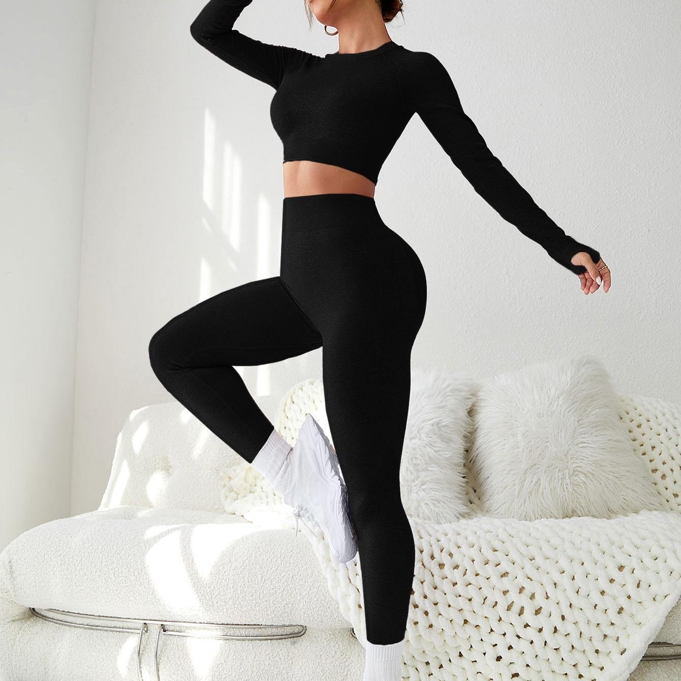 Women's Casual Yoga Workout New Slim-Fit Breathable Sportswear
