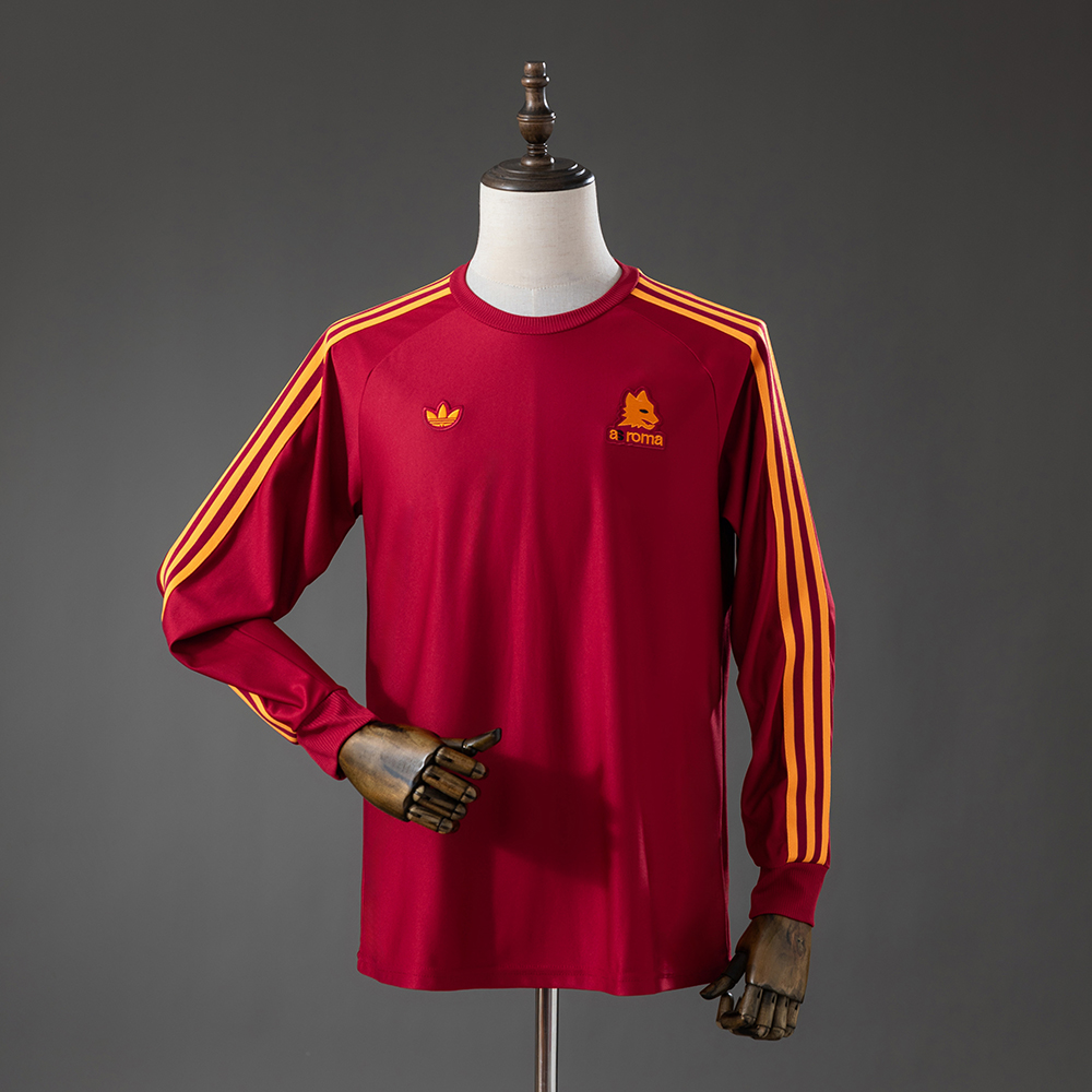 Roma Terrace Icons Long Sleeve T-Shirt Red – Replica Football Casual Wear – S–XXL