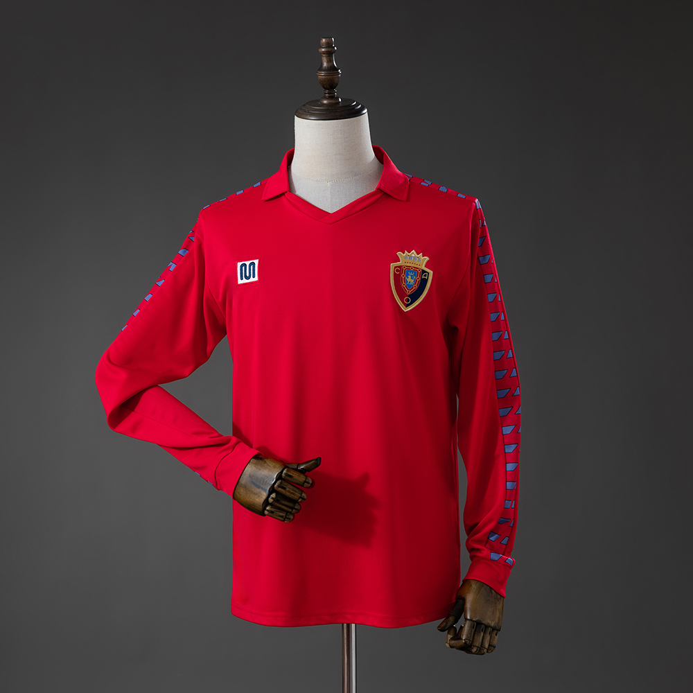 Osasuna 1983 Home Retro Long Sleeve Jersey – Replica Football Soccer Shirt – S–XXL