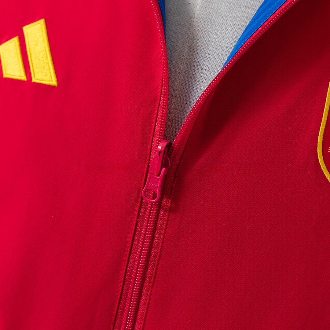 Spain 2026 Reversible Jacket Windbreaker – Red & Blue – Replica Football Soccer Jacket – S–3XL