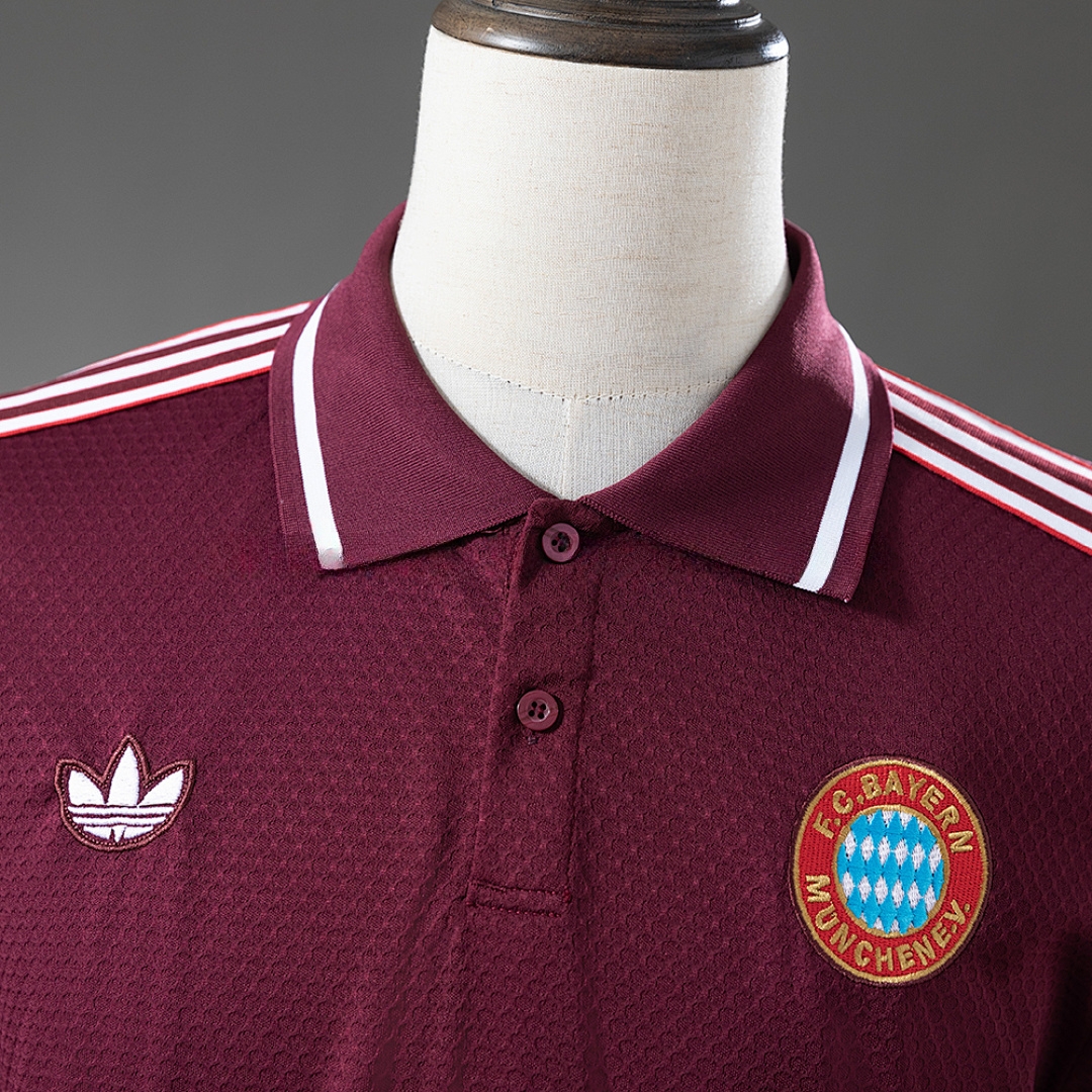 Bayern Munich 25_26 POLO - Maroon S-XXL – Replica Football Soccer Shirt – S–XXL