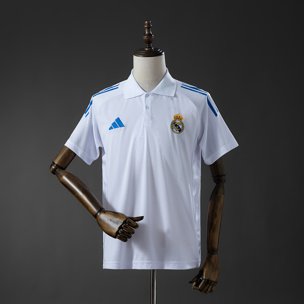 Real Madrid 25_26 POLO - White – Replica Football Soccer Shirt – S–XXL