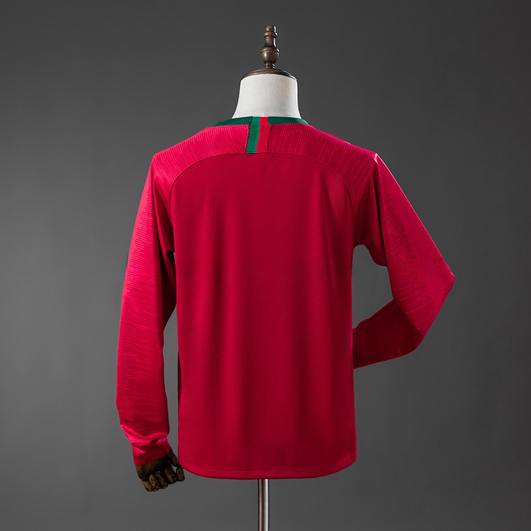 Portugal 2018 Home Long-Sleeved Retro Jersey – Replica Football Soccer Shirt – S–XXL