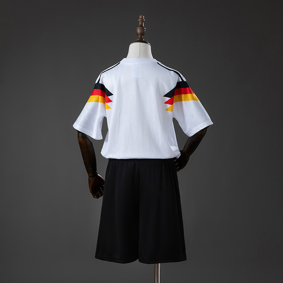 Germany 1990 Home Retro Kids Kit Jersey – Replica Football Soccer Shirt – Size 16–28