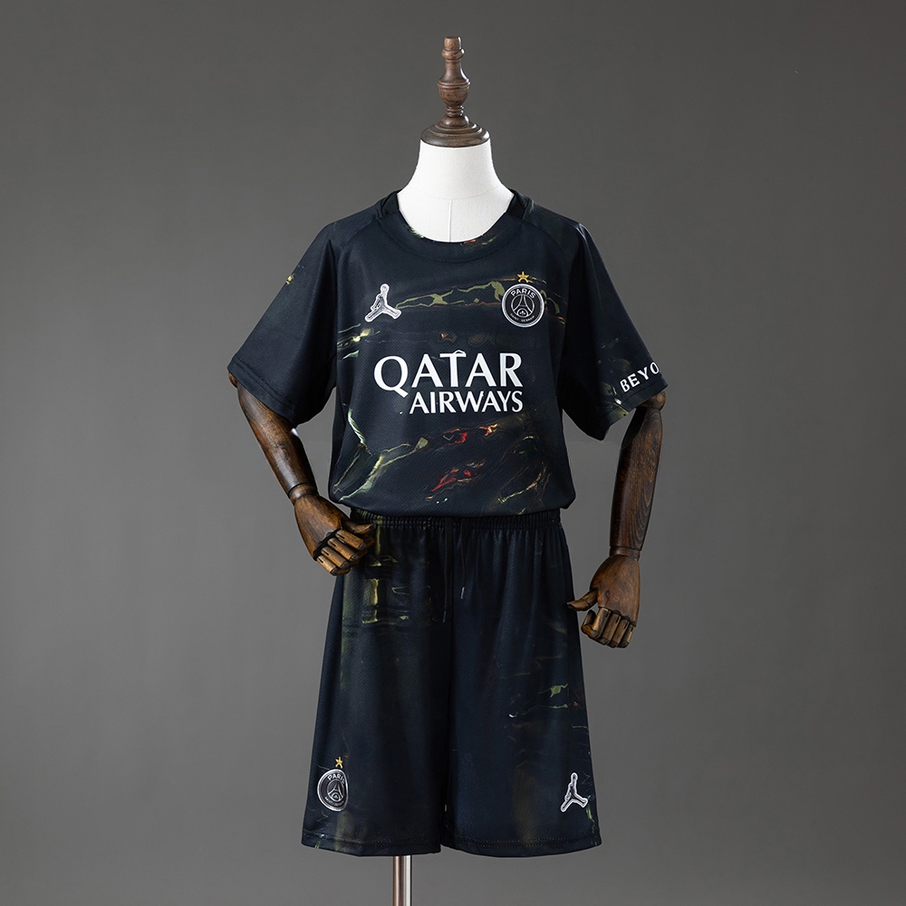 PSG 25_26 Night Edition Kids Kit Jersey – Replica Football Soccer Shirt – SIZE 16-28
