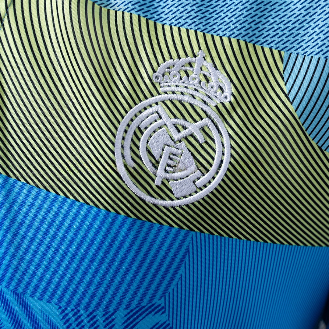 Real Madrid 25_26 POLO - Green Striped Tray S-XXL – Replica Football Soccer Shirt – S–XXL
