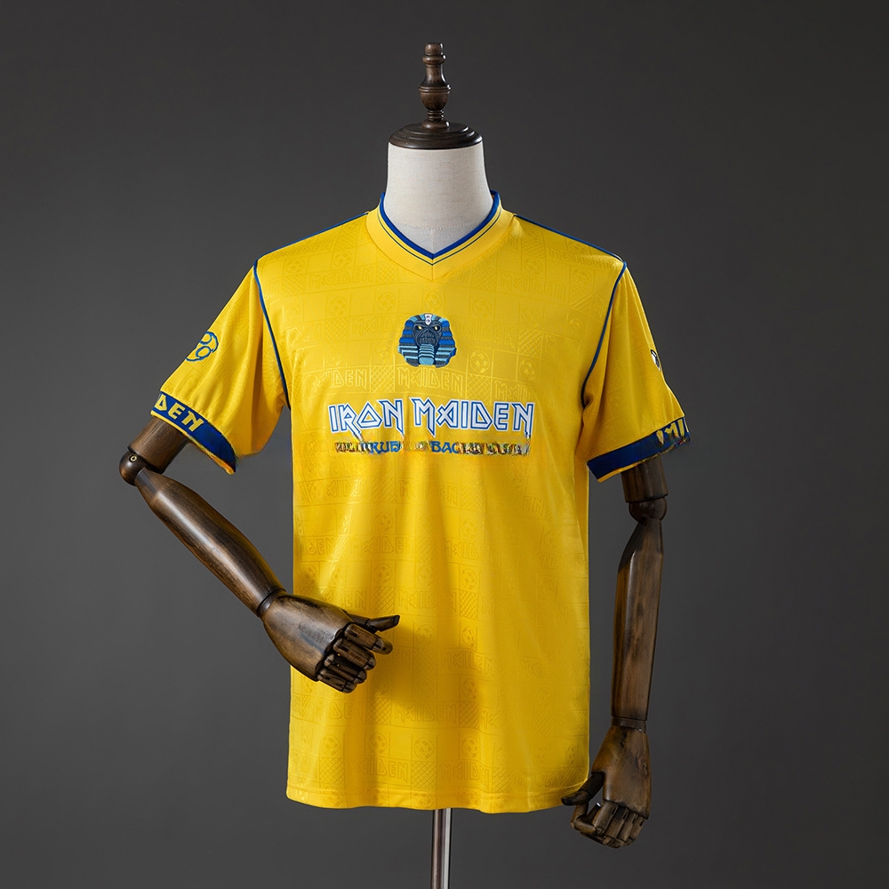 Iron Maiden x West Ham United 2008 Retro Yellow Jersey – Replica Football Soccer Shirt – S–XXL