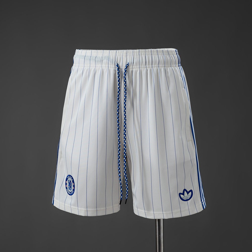 Chelsea Terrace Icons Shorts Off-White – Replica Football Soccer Shorts – S–XXL